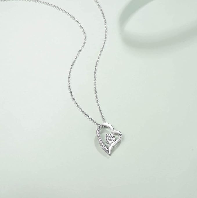 Caja Rosa De Collar Colgante Corazón Circonita Cristal