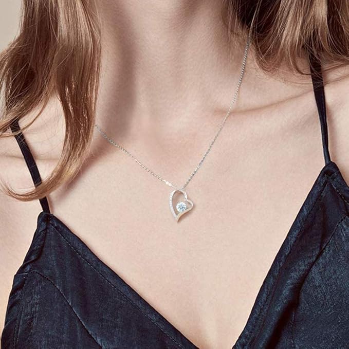 Caja Rosa De Collar Colgante Corazón Circonita Cristal