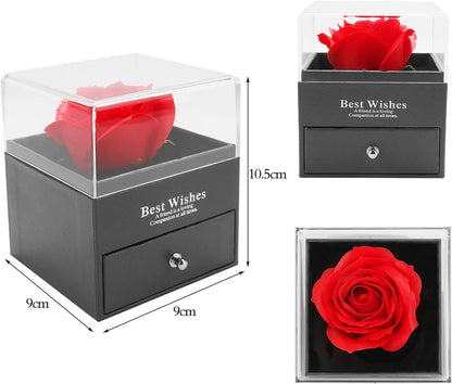 Caja de joyería de rosa eterna